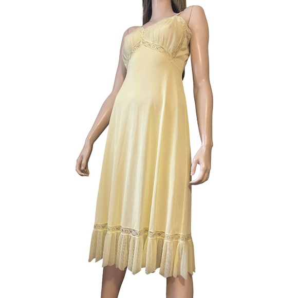 Luxite by Kayser Pinup Bombshell Lacy Full Slip Pleated Nylon Chiffon Vintage - Picture 10 of 16